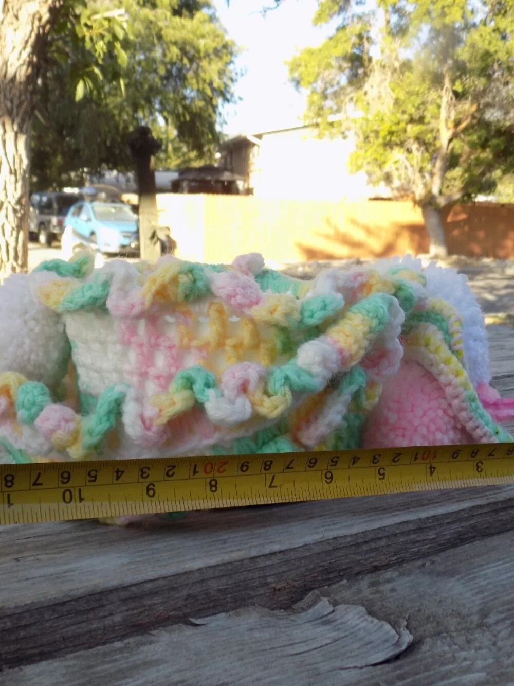 Bunny Basket Crochets on Bottle, Spring Decor, Babys Room Decor, VINTAGE